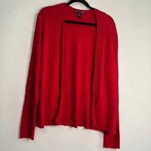 Scott Taylor Bright Red Lightweight Knit Cardigan. Sz L.
